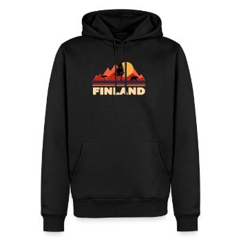 Finlande - Sweat à capuche Premium bio Homme - noir - Devant - Nico (187cm)