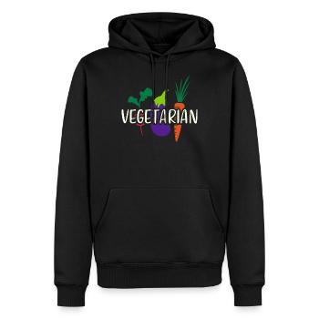 Vegetarian Vegetarier - Männer Premium Bio Hoodie - Schwarz - Vorne - Nico (187cm)