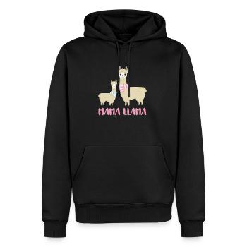 Mama Llama - Idée de cadeau pour les amoureux des lamas - Sweat à capuche Premium bio Homme - noir - Devant - Nico (187cm)