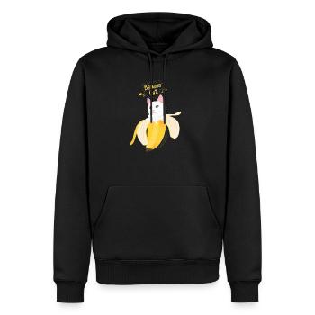 Katze Banana Cat Sprüche Humor Kater Geschenk neu - Männer Premium Bio Hoodie - Schwarz - Vorne - Nico (187cm)