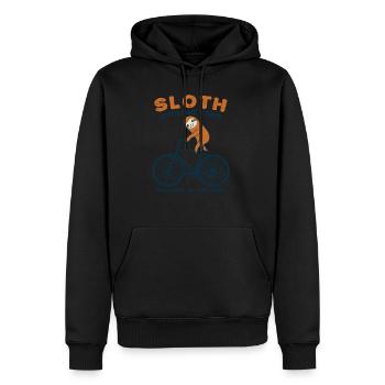 vélo - Sweat à capuche Premium bio Homme - noir - Devant - Nico (187cm)