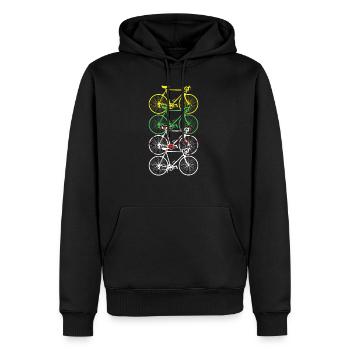 vélo - Sweat à capuche Premium bio Homme - noir - Devant - Nico (187cm)