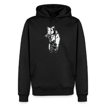 Fahrrad - Männer Premium Bio Hoodie - Schwarz - Vorne - Nico (187cm)