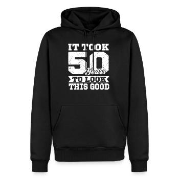 Geburtstag 50 Jahre - Männer Premium Bio Hoodie - Schwarz - Vorne - Nico (187cm)