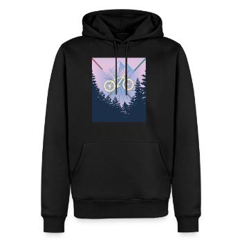 Vélo Vélo Vélo Deux Roues Vélo Cadeau - Sweat à capuche Premium bio Homme - noir - Devant - Nico (187cm)