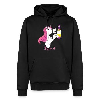 Einhorn Braut Gruppe Sekt Feiern Süß Pink Pferd - Männer Premium Bio Hoodie - Schwarz - Vorne - Nico (187cm)