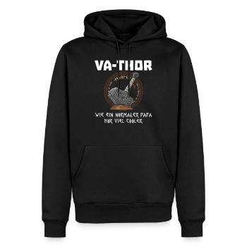 Va-Thor Vater Thor Vatertag Wikinger Papa Geschenk - Männer Premium Bio Hoodie - Schwarz - Vorne - Nico (187cm)