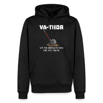 Va-Thor Vater Thor Vatertag Wikinger Papa Geschenk - Männer Premium Bio Hoodie - Schwarz - Vorne - Nico (187cm)