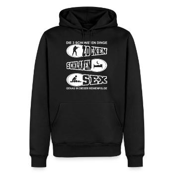 Gaming Gaming Gaming Gaming Geschenk - Männer Premium Bio Hoodie - Schwarz - Vorne - Nico (187cm)
