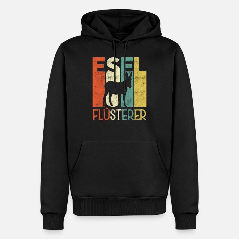 Retro Esel Flüsterer Besitzer - Männer Premium Bio Hoodie - Schwarz