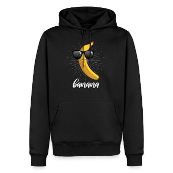 Banane - Männer Premium Bio Hoodie - Schwarz - Vorne - Nico (187cm)