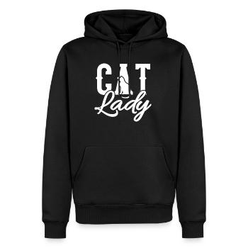 chats - Sweat à capuche Premium bio Homme - noir - Devant - Nico (187cm)