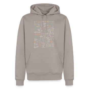 Maths de collection de formule - Sweat à capuche Premium bio Homme - taupe - Devant - Nico (187cm)