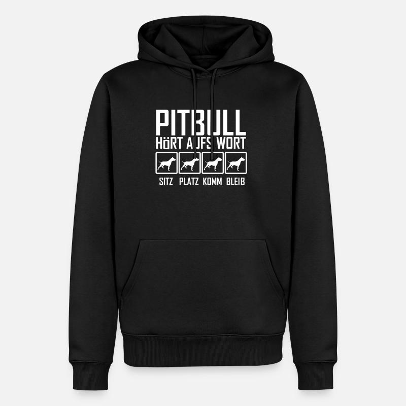 Pit Bull - Männer Premium Bio Hoodie - Schwarz