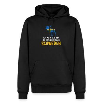 Schweden - Männer Premium Bio Hoodie - Schwarz - Vorne - Nico (187cm)