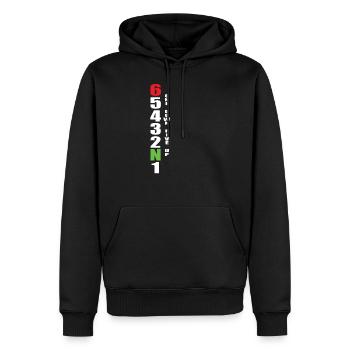 Motorrad Schaltung Geschenk - Männer Premium Bio Hoodie - Schwarz - Vorne - Nico (187cm)