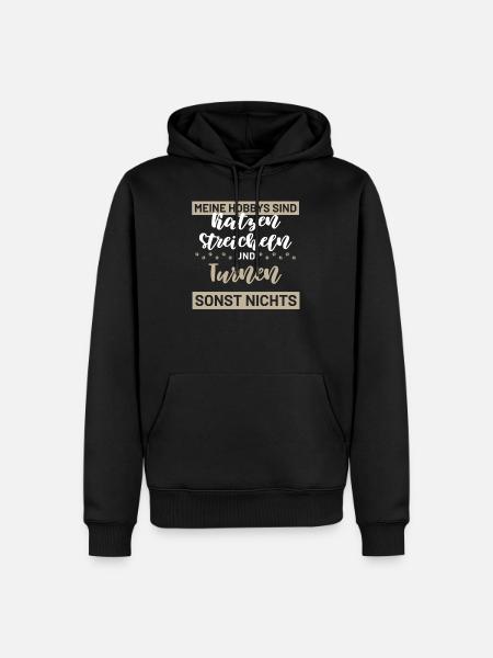 Gymnastique Cat Cats Cat Kätz Turnen Gymnast F - Sweat à capuche Premium bio Homme - noir