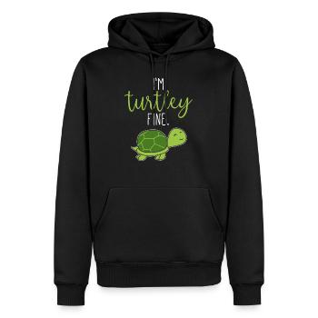 Tortue Tortue paroles de zoo mignons drôle cool - Sweat à capuche Premium bio Homme - noir - Devant - Nico (187cm)
