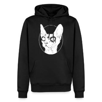 Black Metal Sphynx Cat I Goth and Death Metal T-Sh - Men’s Premium Organic Hoodie - black - Front - Nico (187cm)