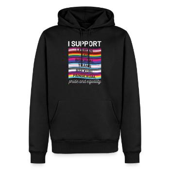 lgbt - Männer Premium Bio Hoodie - Schwarz - Vorne - Nico (187cm)