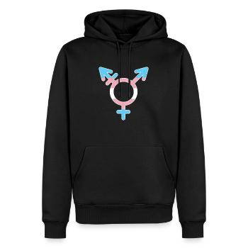 lgbt - Sweat à capuche Premium bio Homme - noir - Devant - Nico (187cm)