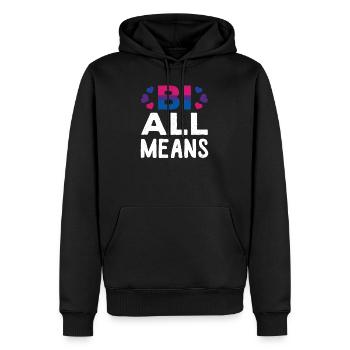 lgBT - Sweat à capuche Premium bio Homme - noir - Devant - Nico (187cm)