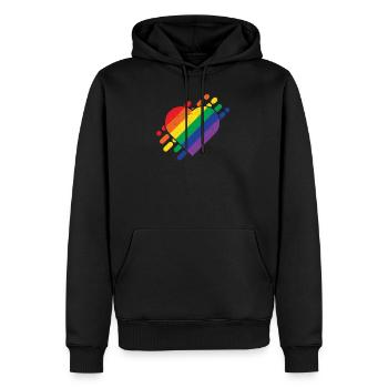 lgBT - Sweat à capuche Premium bio Homme - noir - Devant - Nico (187cm)
