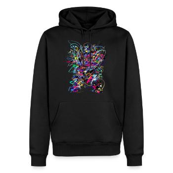 abstrait - Sweat à capuche Premium bio Homme - noir - Devant - Nico (187cm)