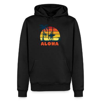 Aloha Surfing - Männer Premium Bio Hoodie - Schwarz - Vorne - Nico (187cm)