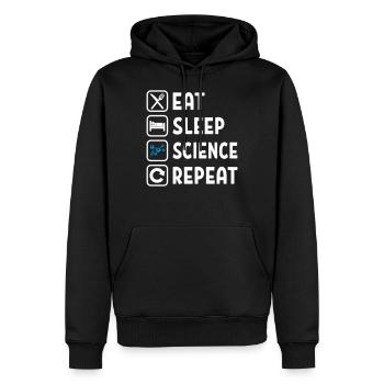 Eat Sleep Science Repeat - Männer Premium Bio Hoodie - Schwarz - Vorne - Nico (187cm)