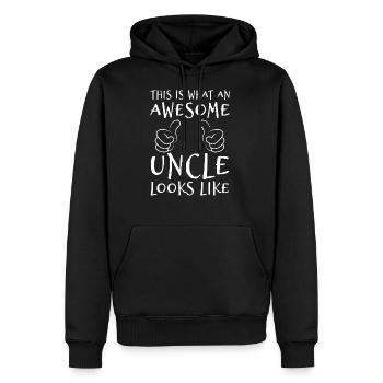 Onkel - Männer Premium Bio Hoodie - Schwarz - Vorne - Nico (187cm)
