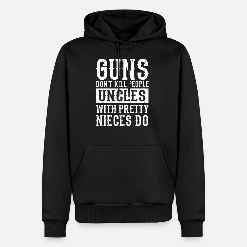 Onkel - Männer Premium Bio Hoodie - Schwarz