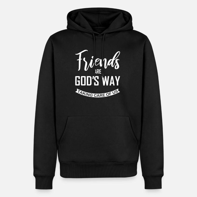 Freundschaft - Männer Premium Bio Hoodie - Schwarz