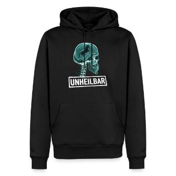 REITEN PFERDE UNHEILBAR RÖNTGEN LUSTIG GESCHENK - Männer Premium Bio Hoodie - Schwarz - Vorne - Nico (187cm)
