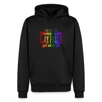 lgBT - Sweat à capuche Premium bio Homme - noir - Devant - Nico (187cm)