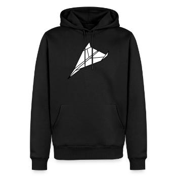 paper plane 2 to1 - Men’s Premium Organic Hoodie - black - Front - Nico (187cm)