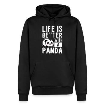 panda - Men’s Premium Organic Hoodie - black - Front - Nico (187cm)
