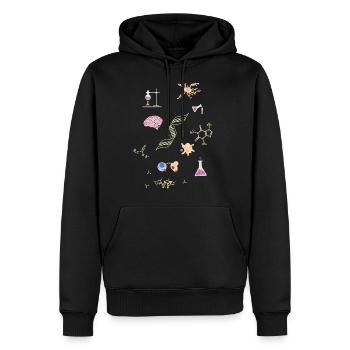 chimiste - Sweat à capuche Premium bio Homme - noir - Devant - Nico (187cm)