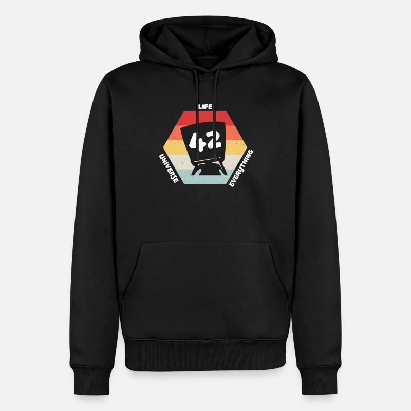 Réponse 42 - Sweat à capuche Premium bio Homme - noir