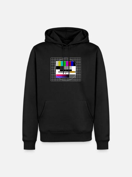 Testbild Retro Vintage - Männer Premium Bio Hoodie - Schwarz