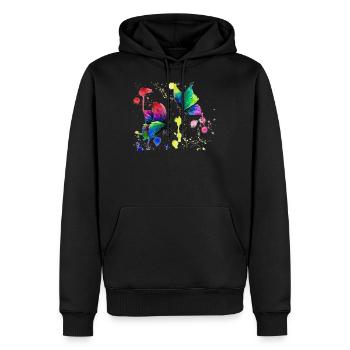 Colorful colorful butterflies - Men’s Premium Organic Hoodie - black - Front - Nico (187cm)