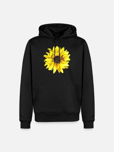 Fleur flower Fleur jaune - Sweat à capuche Premium bio Homme - noir