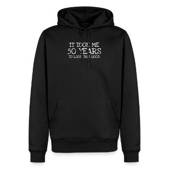 It Took Me 50 Years To Look This Good - Sweat à capuche Premium bio Homme - noir - Devant - Nico (187cm)