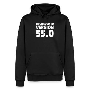 Upgraded To Version 55.0 - Männer Premium Bio Hoodie - Schwarz - Vorne - Nico (187cm)