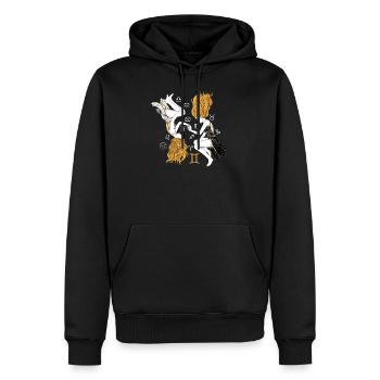 Zodiac Gémeaux - Sweat à capuche Premium bio Homme - noir - Devant - Nico (187cm)
