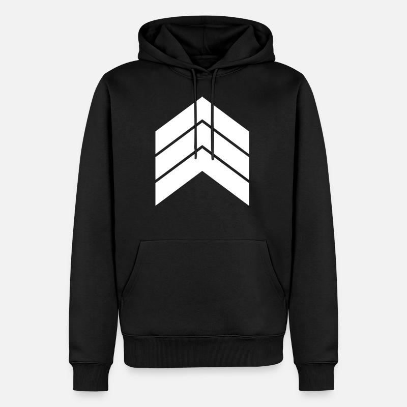 three white arrows - Men’s Premium Organic Hoodie - black