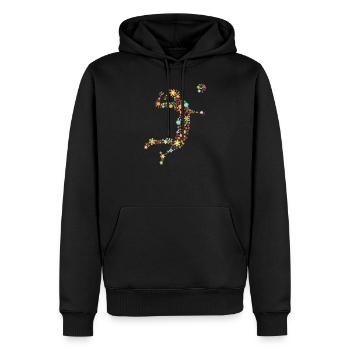 volley-ball - Sweat à capuche Premium bio Homme - noir - Devant - Nico (187cm)