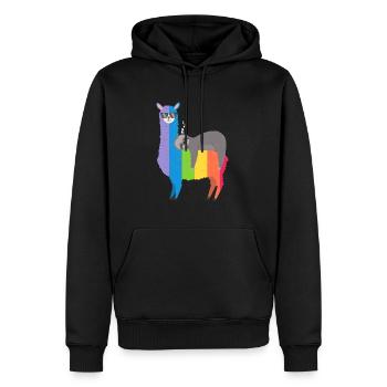 Fierté d'Alpaga Paresse Gay - Sweat à capuche Premium bio Homme - noir - Devant - Nico (187cm)