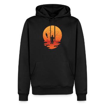 Pêche pêche pêche à la carpe dictons drôle cool - Sweat à capuche Premium bio Homme - noir - Devant - Nico (187cm)