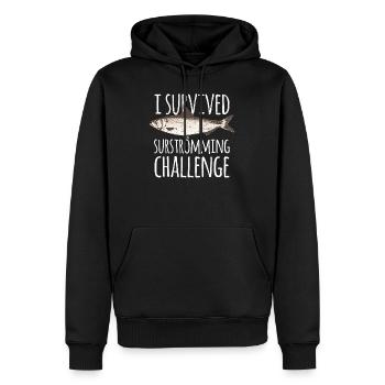 Paroles de poissons Surströmming Challenge drôle cool - Sweat à capuche Premium bio Homme - noir - Devant - Nico (187cm)